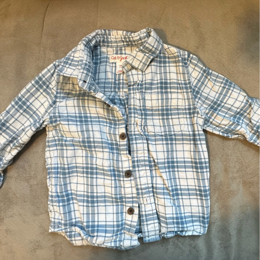 Cat & Jack Plaid Kids Button Up
